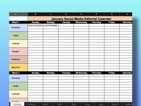 Mẫu Social Media Editorial Calendar Template