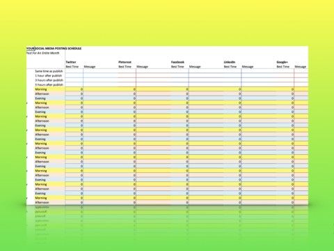Mẫu Social Media Posting Schedule Template