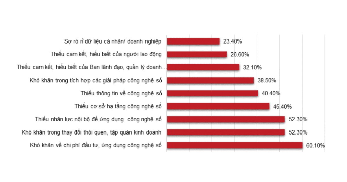 Khảo sát những khó khăn, rào cản mà các doanh nghiệp gặp phải trong quá trình chuyển đổi số