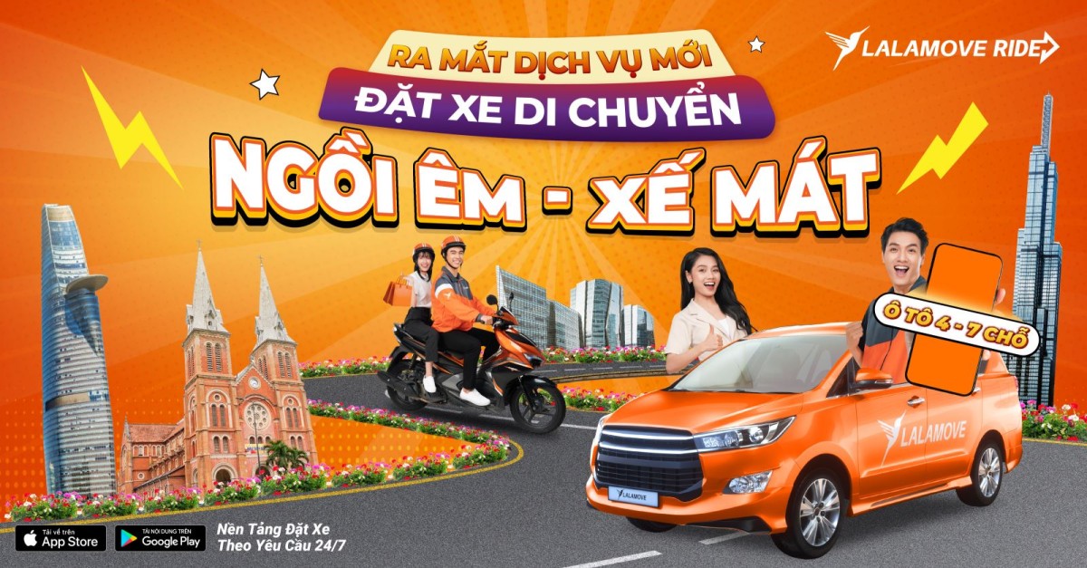 Nền tảng giao hàng Lalamove ra mắt dịch vụ chở khách tại Việt Nam sau một thời gian thử nghiệm.