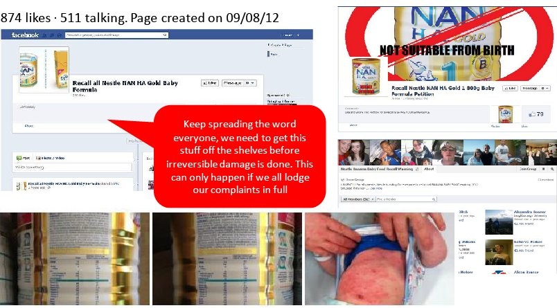 Trong vòng 1 ngày một loạt các trang Facebook tẩy chay Nestle được lập ra để tấn công sản phẩm này