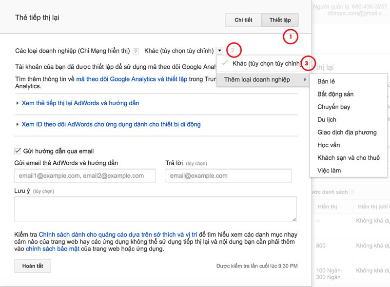 Cài đặt tiếp thị lại google adwords bằng tag manager theo cách chính thống