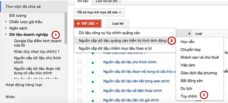Tạo feed (dữ liệu doanh nghiệp)