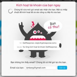 Nhấn nút Kích hoạt tài khoản của bạn