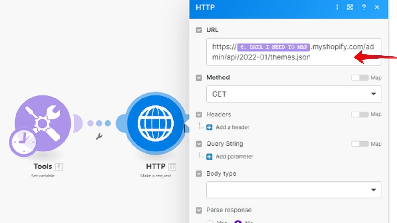 Make cho ph&eacute;p bạn &aacute;nh xạ dữ liệu (Data Mapping) linh hoạt