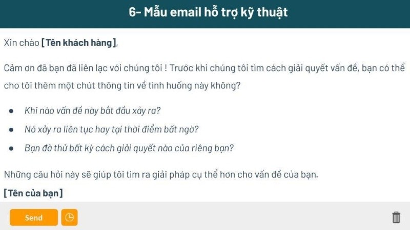 Email hỗ trợ kỹ thuật