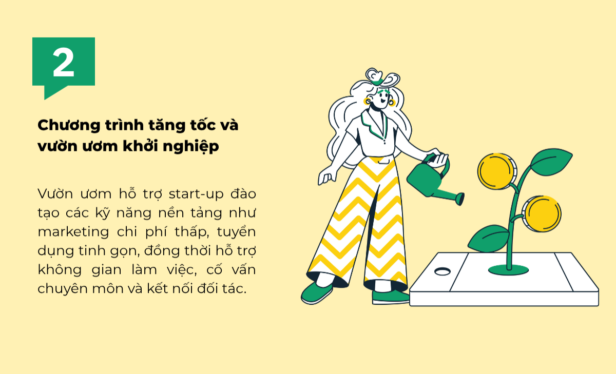 Chương trình tăng tốc và vườn ươm khởi nghiệp.