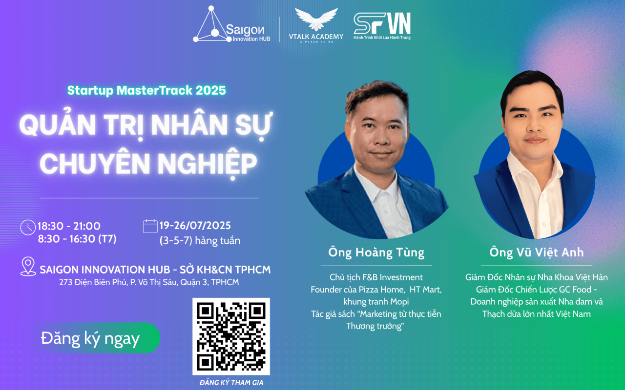 Đ&agrave;o tạo Quản trị Nh&acirc;n sự miễn ph&iacute; cho Doanh nghiệp - Startup MasterTrack