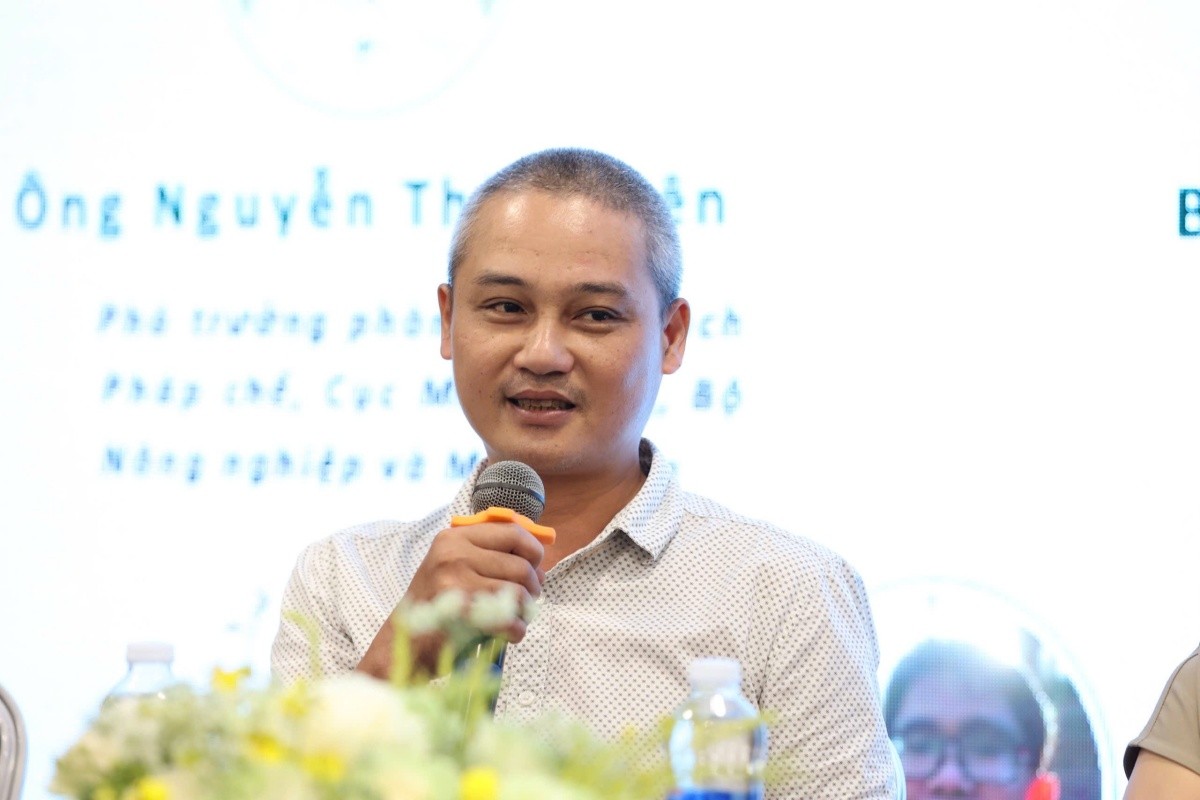 Ông Nguyễn Thành Yên, Phó Trưởng phòng Pháp chế, Cục Môi trường – Bộ Nông nghiệp và Môi trường phát biểu về vai trò của doanh nghiệp trong thực thi EPR.