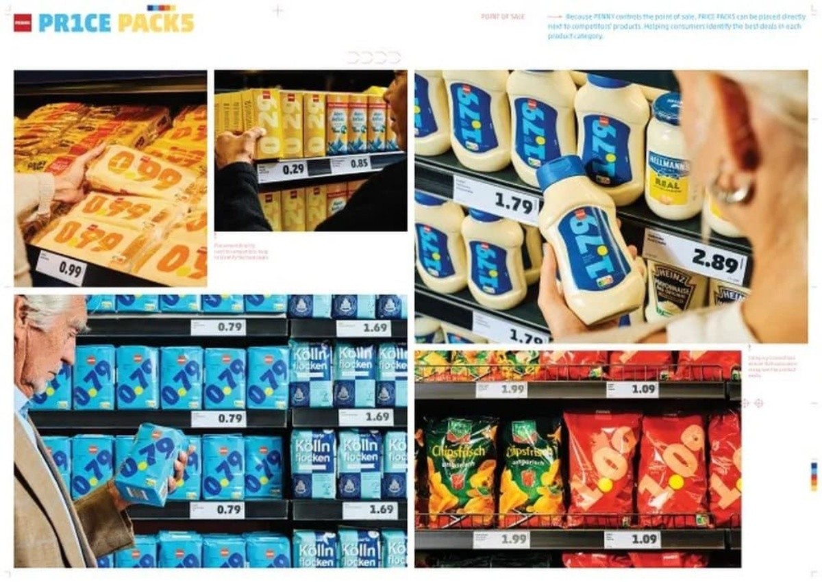 In trực tiếp giá bán trên bao bì – một nước đi cực táo bạo của PENNY đánh trực tiếp vào quyết định mua của khách hàng.