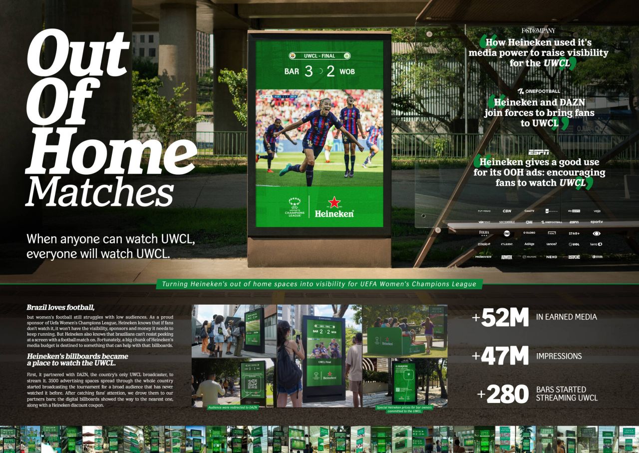 Nhường lại “spotlight”, chiến dịch “Out-of-Home Matches” của Heineken kết nối triệu con tim yêu bóng đá nữ