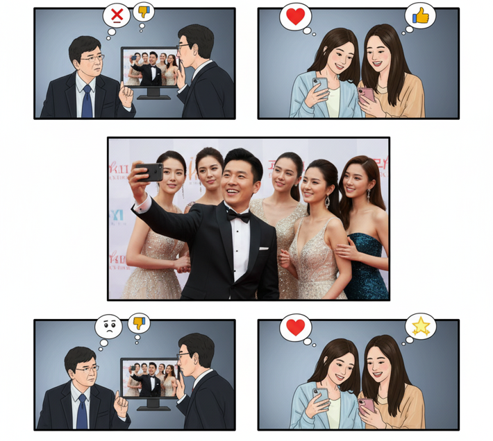 Ảo ảnh h&agrave;o quang: Khi bức ảnh với người nổi tiếng chỉ l&agrave; đạo cụ tr&ecirc;n s&acirc;n khấu số