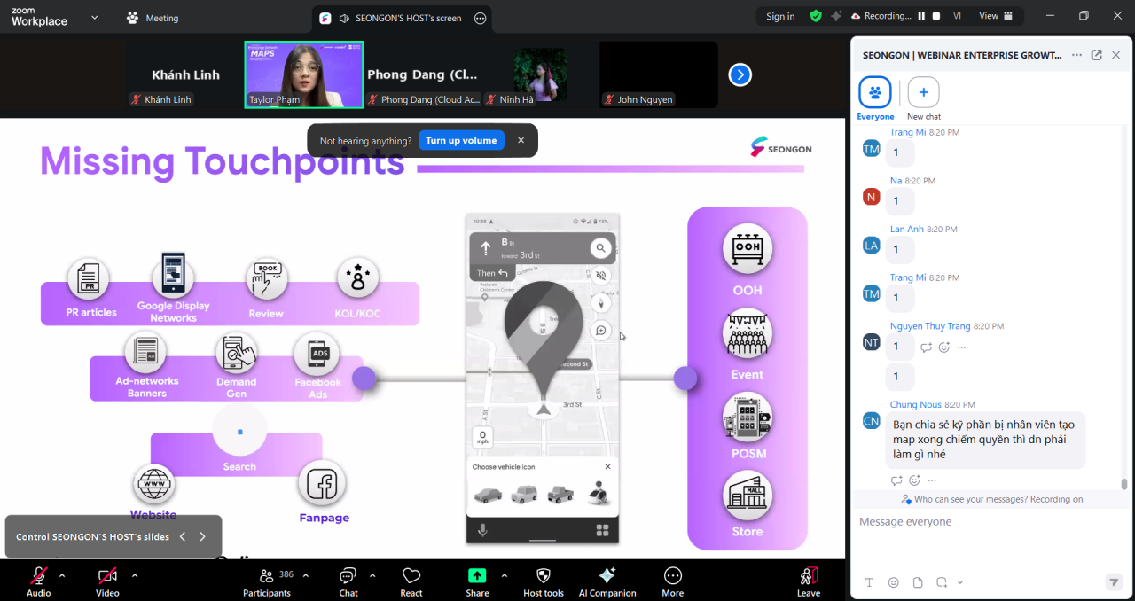 Webinar mang đến nhiều góc nhìn mới về tối ưu chuỗi Maps cho doanh nghiệp