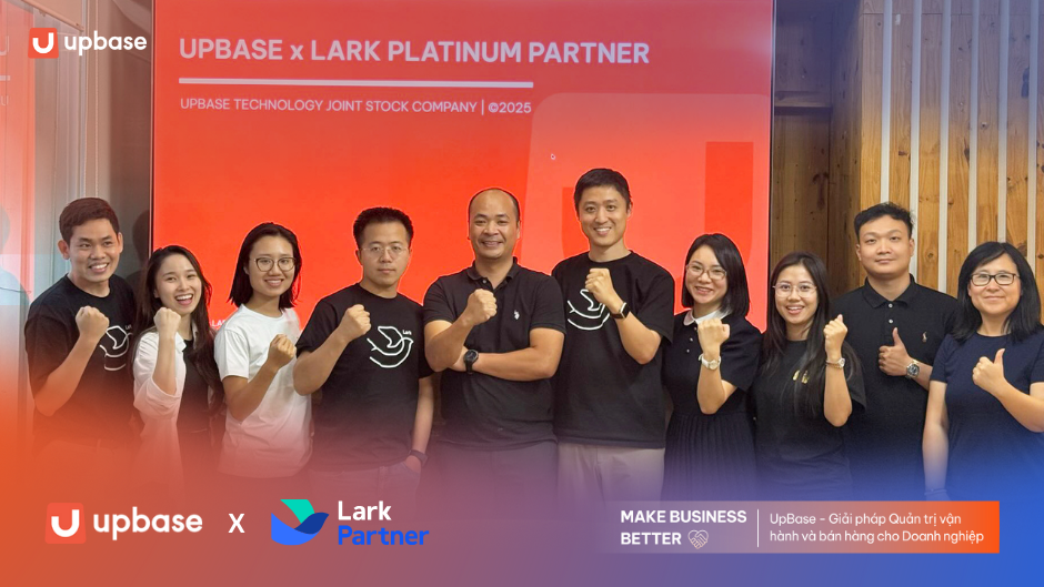 UpBase kỷ niệm 5 năm - Trở th&agrave;nh Lark Platinum Partner Top ARR tại Việt Nam