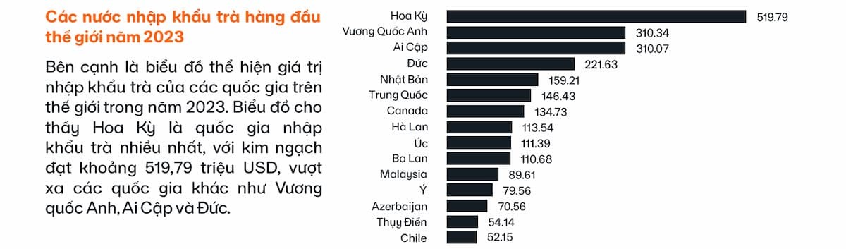 Hoa Kỳ, quốc gia nhập khẩu trà lớn nhất thế giới, là một thị trường cực kỳ tiềm năng cho ngành hàng trà