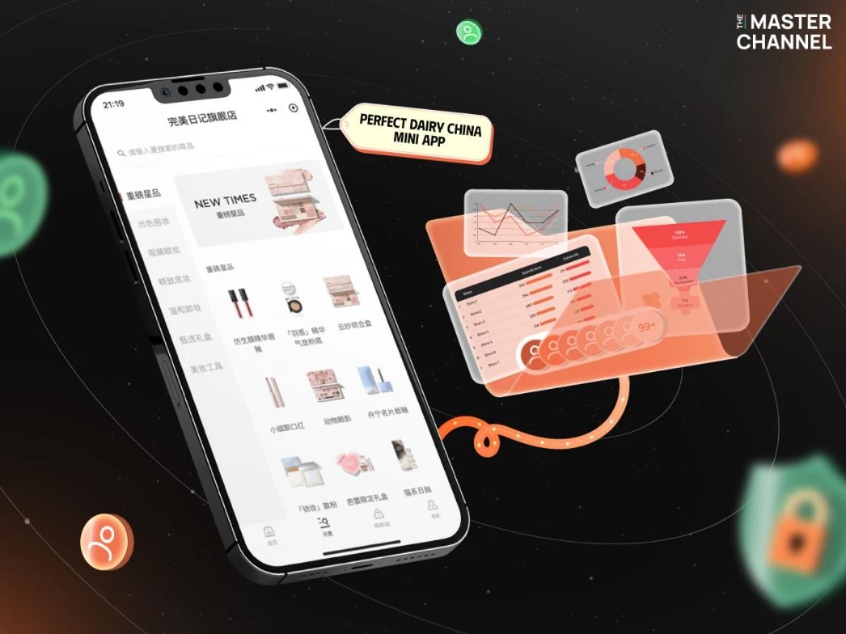 Perfect Diary kéo khách từ kênh công cộng về hệ sinh thái WeChat gồm Official Account, Mini Program và hàng nghìn group chat nhỏ.