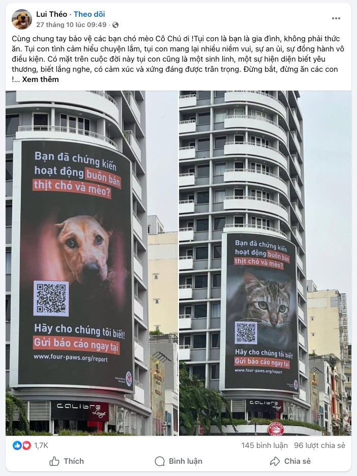FOUR PAWS Việt Nam: Rút ngắn khoảng cách bảo vệ chó mèo chỉ từ một mã QR