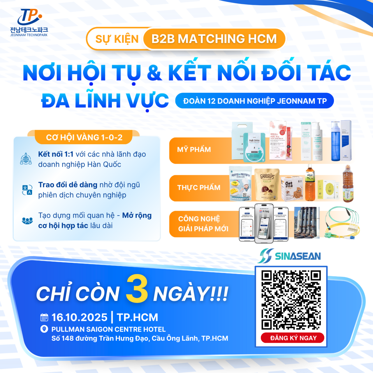 [16/10/25] Mỹ Phẩm - Thực Phẩm - C&ocirc;ng Nghệ - Kết Nối B2B 12 Doanh Nghiệp H&agrave;n Quốc 2025