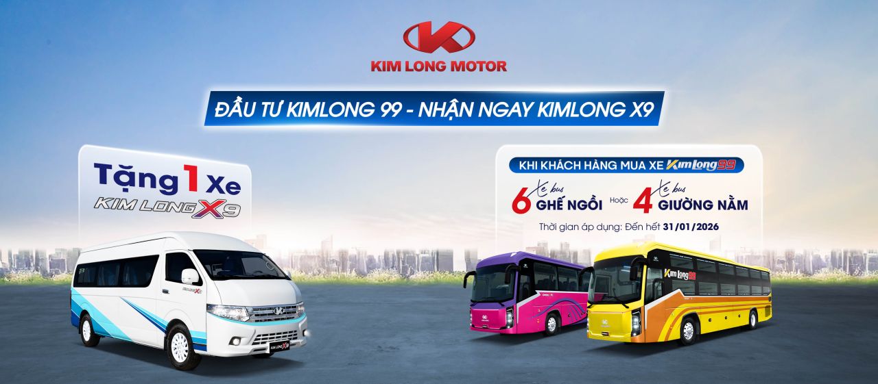 KIM LONG MOTOR tiếp tục triển khai chương trình ưu đãi tặng xe 16 chỗ đến hết ngày 31/01/2026.