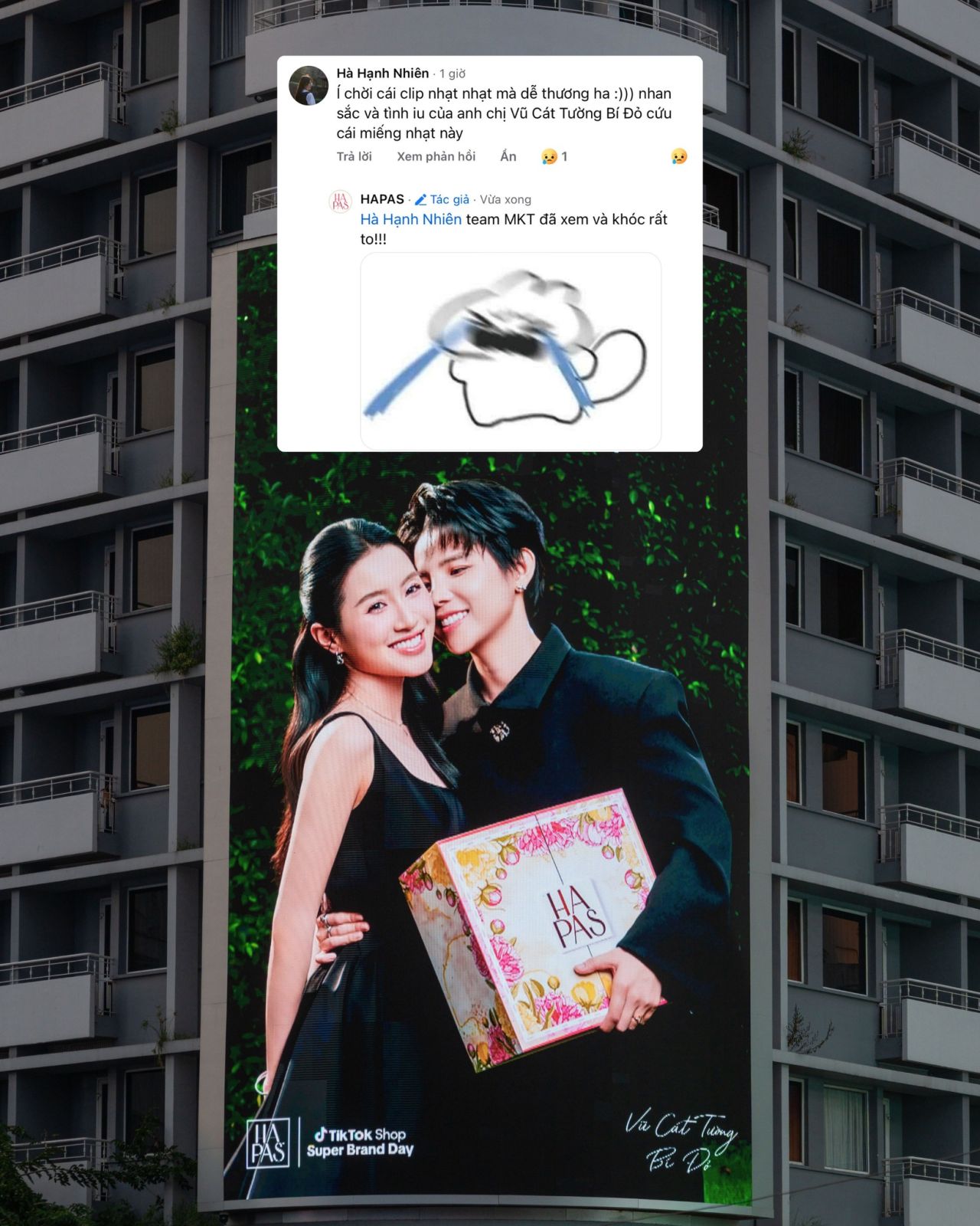 Trên mạng xã hội, người dùng để lại bình luận bày tỏ sự thích thú với ý tưởng Marketing của Hapas.