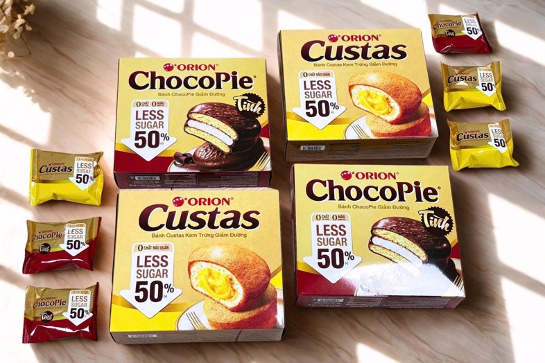 Orion ra mắt ChocoPie và Custas Less Sugar