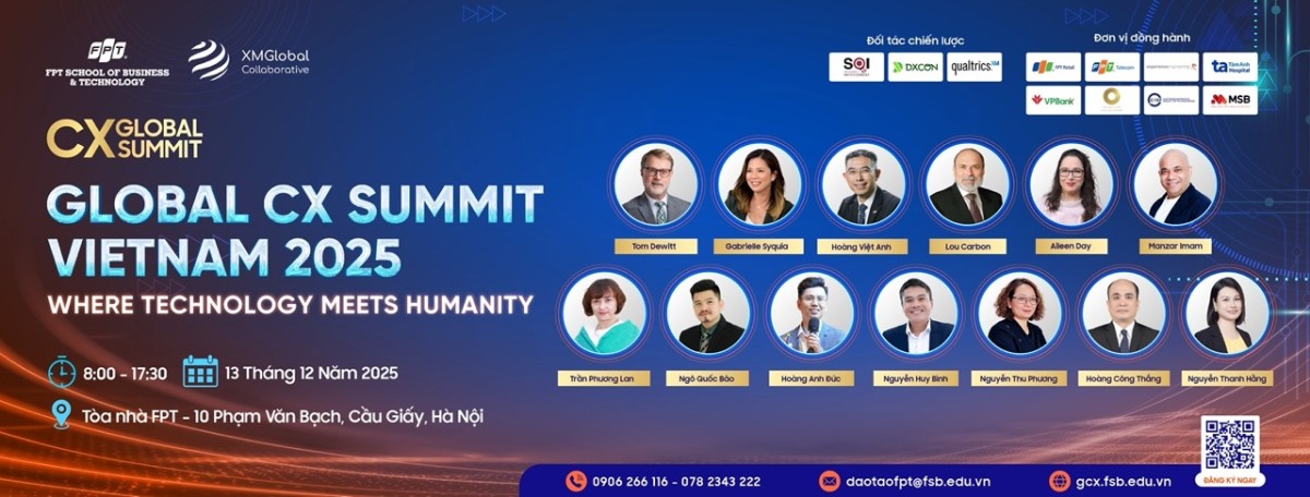 Mời tham dự Global CX Summit Vietnam 2025: Hội nghị Quốc tế cấp cao về trải nghiệm khách hàng lớn nhất năm 2025