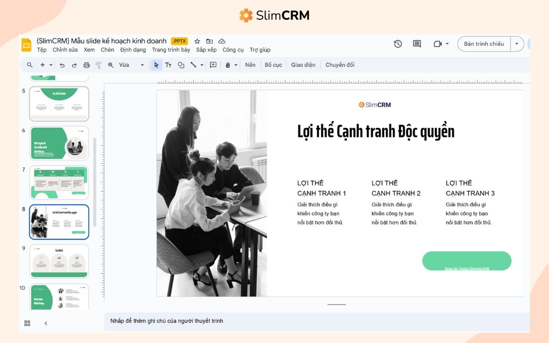 mẫu kế hoạch kinh doanh trên powerpoint