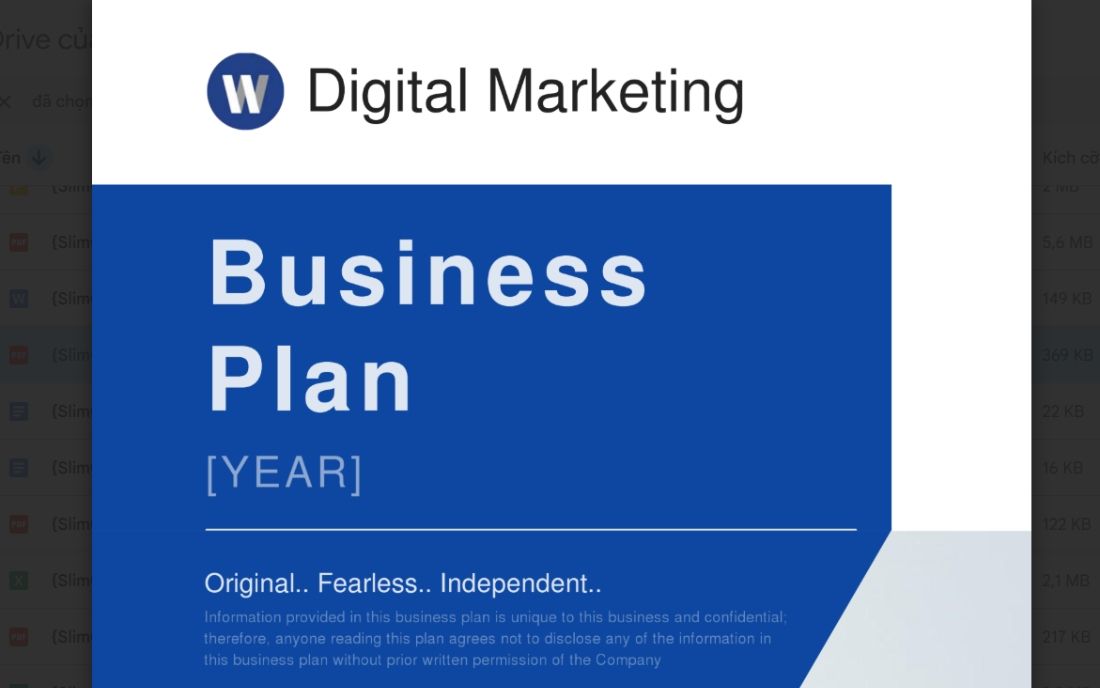 Kế hoạch kinh doanh mẫu cho Marketing Agency