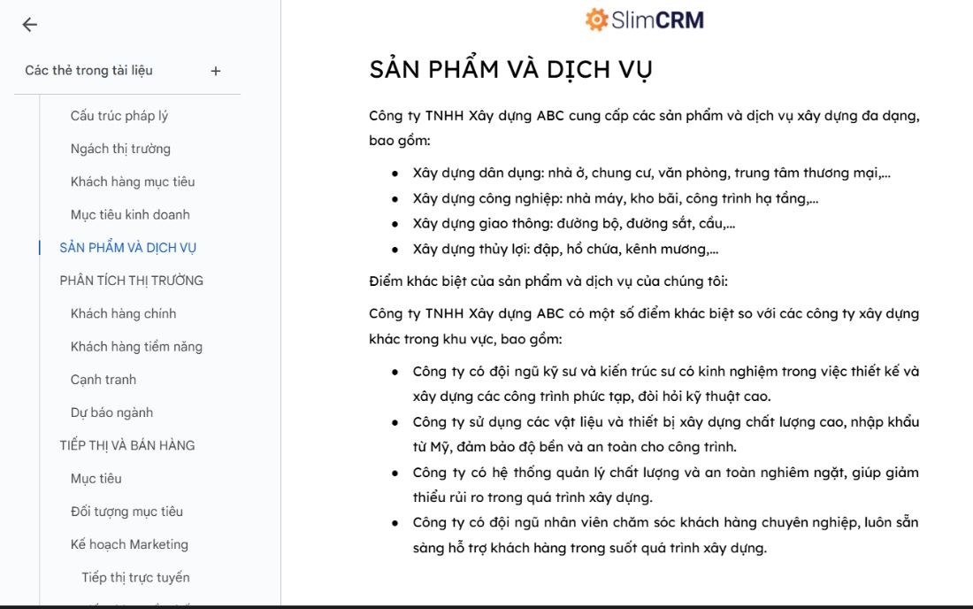 Mẫu kế hoạch kinh doanh cho công ty xây dựng