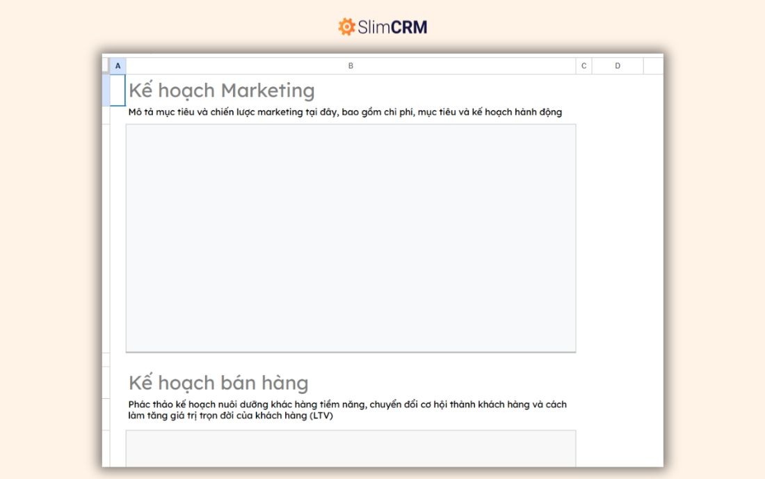 mẫu kế hoạch kinh doanh file excel