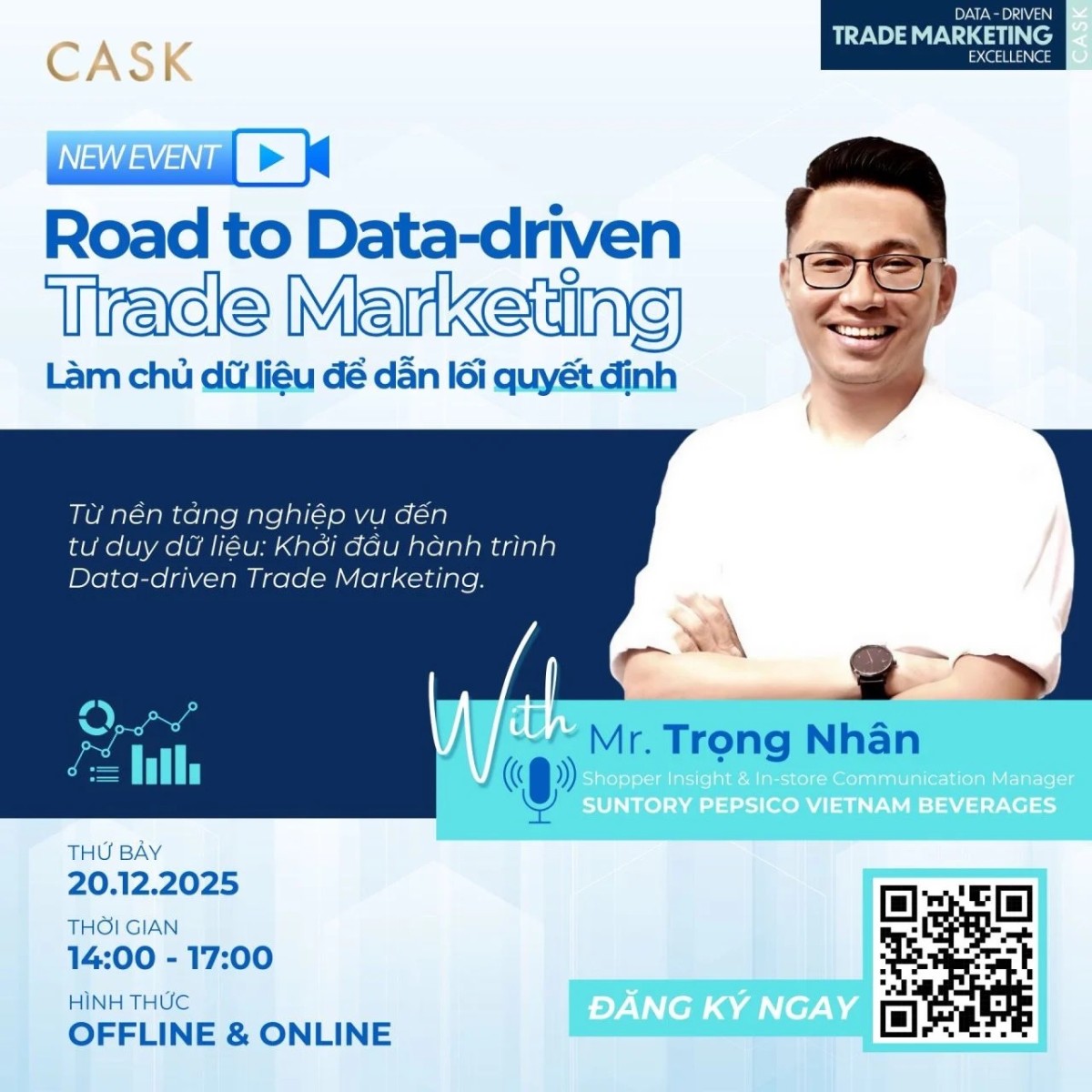 Mời tham dự sự kiện “Road to Data-driven Trade Marketing – Làm chủ dữ liệu để dẫn lối quyết định”