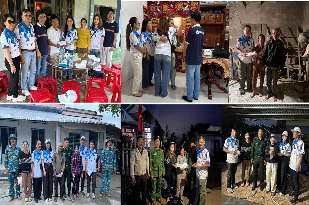 Đo&agrave;n thiện nguyện đến tận nh&agrave; thăm hỏi, động vi&ecirc;n c&aacute;c hộ gia đ&igrave;nh c&oacute; ho&agrave;n cảnh đặc biệt kh&oacute; khăn sau thi&ecirc;n tai.