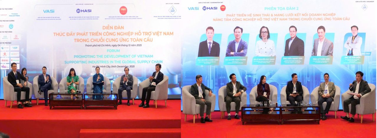 C&aacute;c phi&ecirc;n tọa đ&agrave;m tại Diễn đ&agrave;n &ldquo;Th&uacute;c đẩy ph&aacute;t triển C&ocirc;ng nghiệp Hỗ trợ Việt Nam trong Chuỗi cung ứng to&agrave;n cầu&rdquo; mang đến nhiều b&agrave;i học kinh nghiệm qu&yacute; gi&aacute;.
