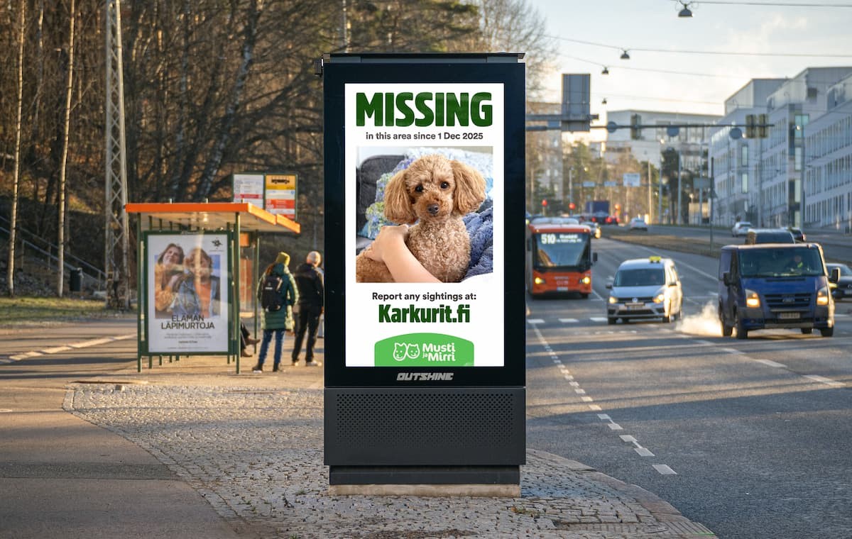 Musti Group Turns DOOH into a Tool to Find Lost Pets