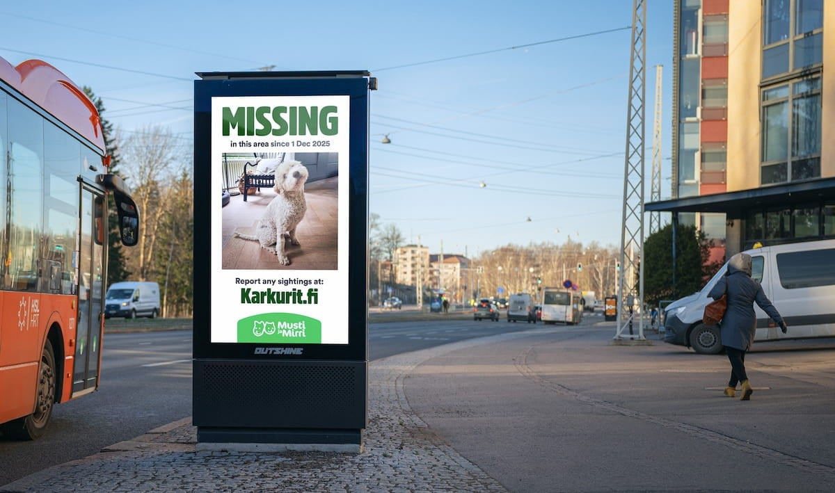 Musti Group Turns DOOH into a Tool to Find Lost Pets