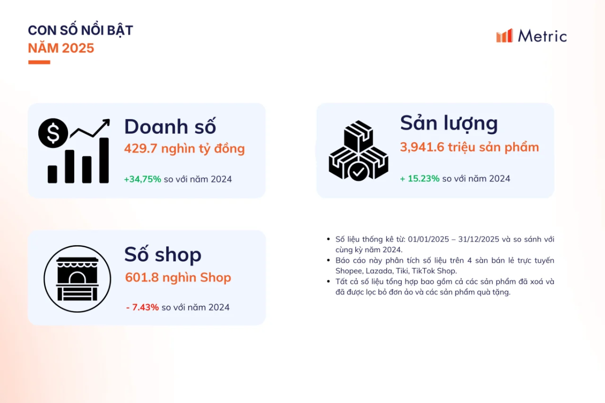 Metric: Thị trường TMĐT Việt Nam năm 2025 – Những chuyển dịch đáng chú ý