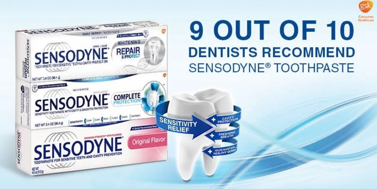 “9 trên 10 nha sĩ khuyên dùng…” – Colgate, Sensodyne, Trident.