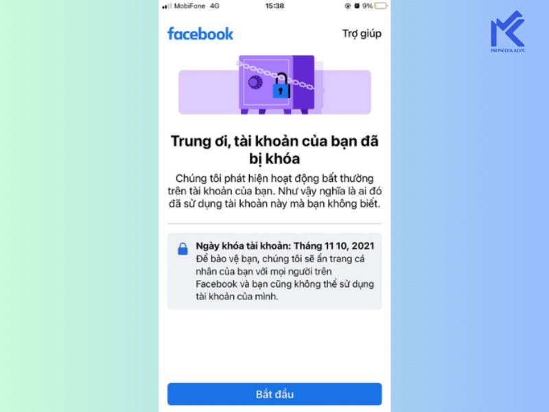 Tài khoản quảng cáo bị khóa