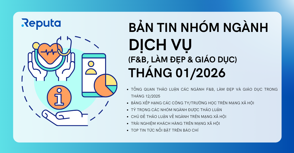 Reputa: Bản tin nhóm ngành Dịch vụ (F&B - Làm đẹp - Giáo dục) Tháng 01/2026