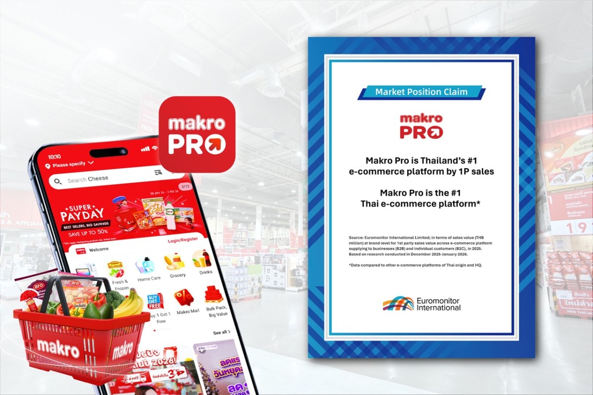 Makro PRO ranked the #1 Thai e-Commerce platform by Euromonitor International