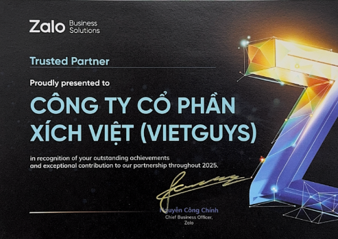 VietGuys được Zalo Business Solutions vinh danh “Trusted Partner” tại Z-Connect Night 2026