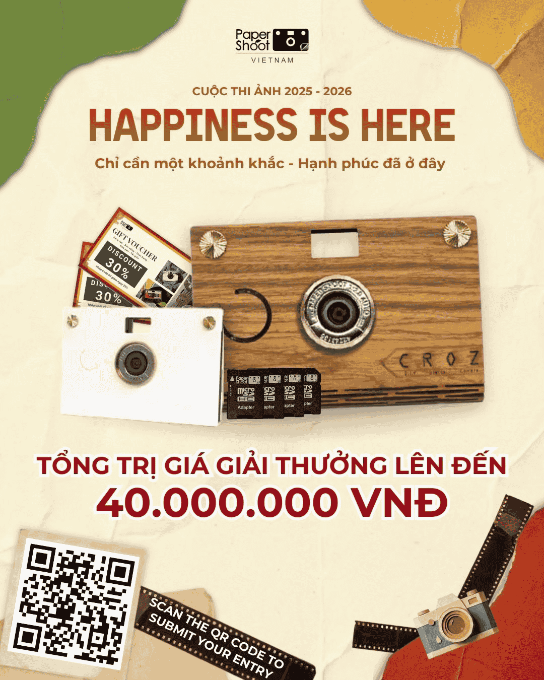 Cuộc thi ảnh Happiness Is Here – Lan tỏa thông điệp Tết sum vầy, nhận ngay máy ảnh Paper Shoot
