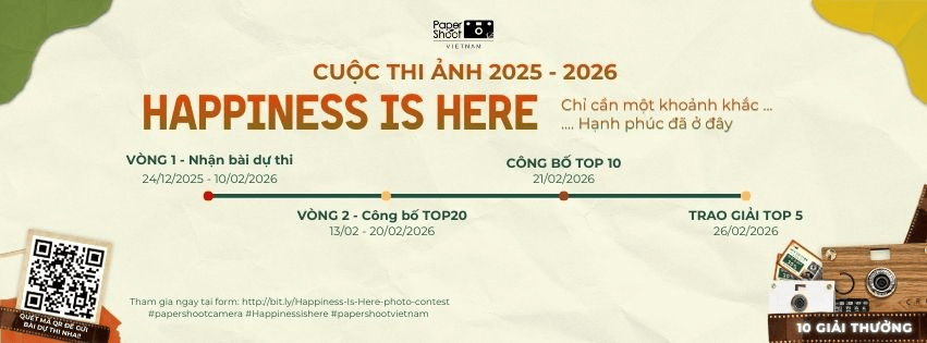 Cuộc thi ảnh Happiness Is Here – Lan tỏa thông điệp Tết sum vầy, nhận ngay máy ảnh Paper Shoot