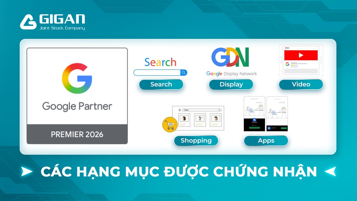GIGAN JSC gia nhập Top 3% đối tác xuất sắc nhất của Google tại Việt Nam năm 2026