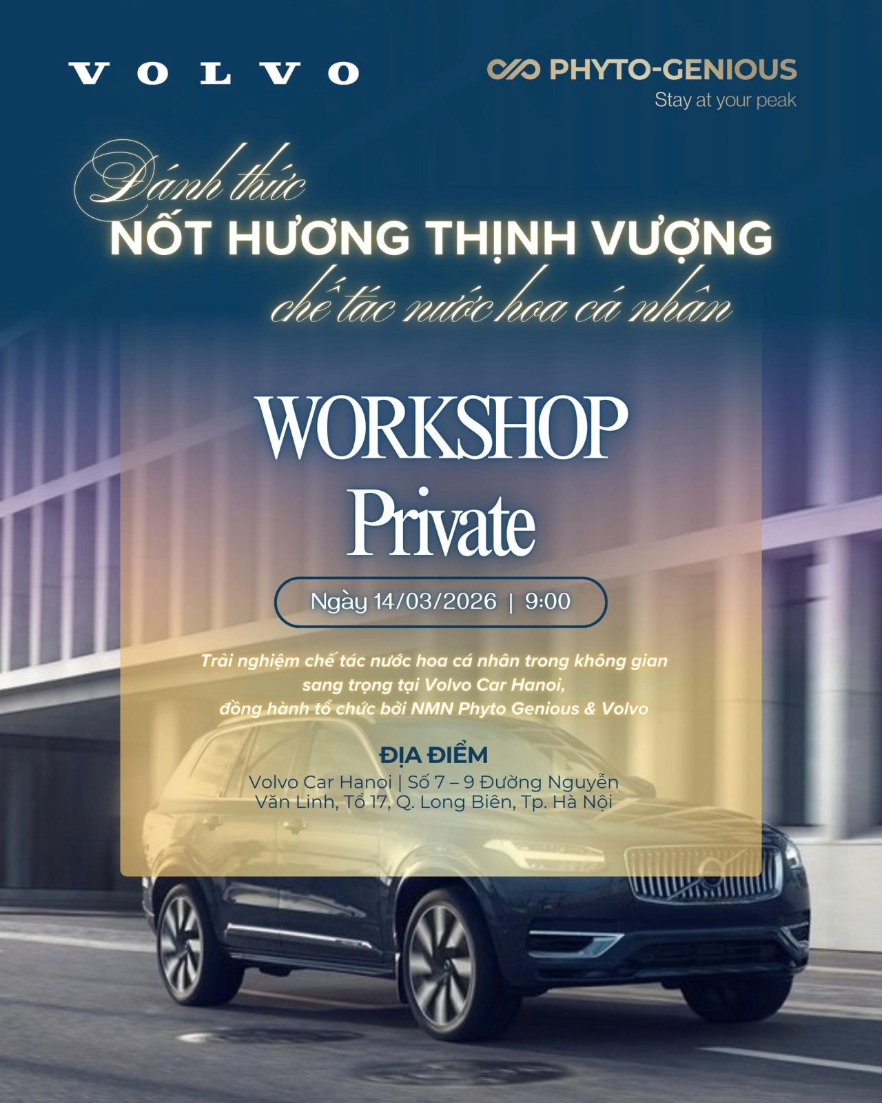 Đ&aacute;nh Thức Nốt Hương Thịnh Vượng &ndash; Workshop Private Chế T&aacute;c Nước Hoa C&aacute; Nh&acirc;n, đồng h&agrave;nh tổ chức bởi NMN phyto genious & Volvo