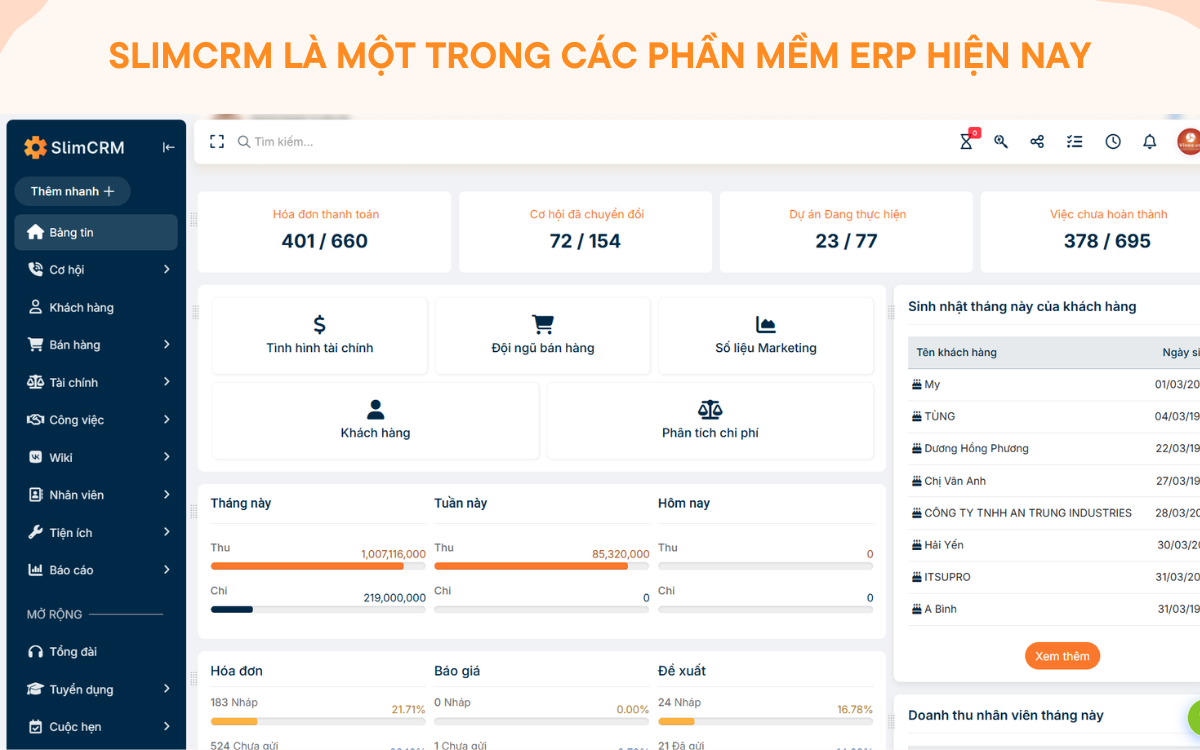 c&aacute;c phần mềm ERP hiện nay