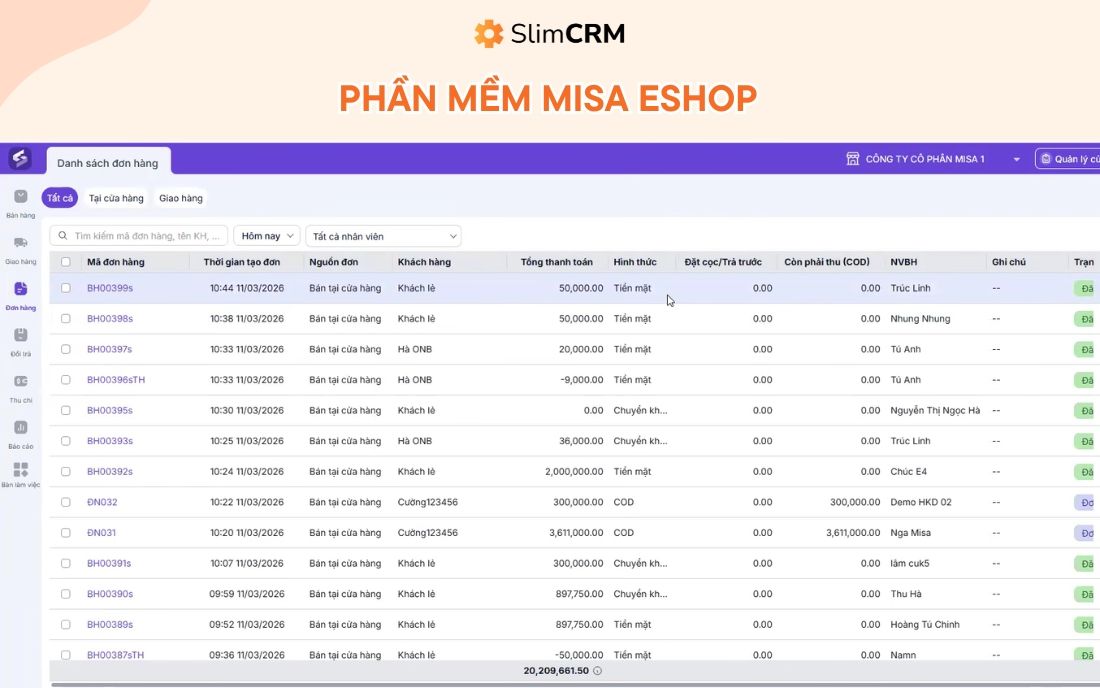 Phần mềm quản lý doanh thu