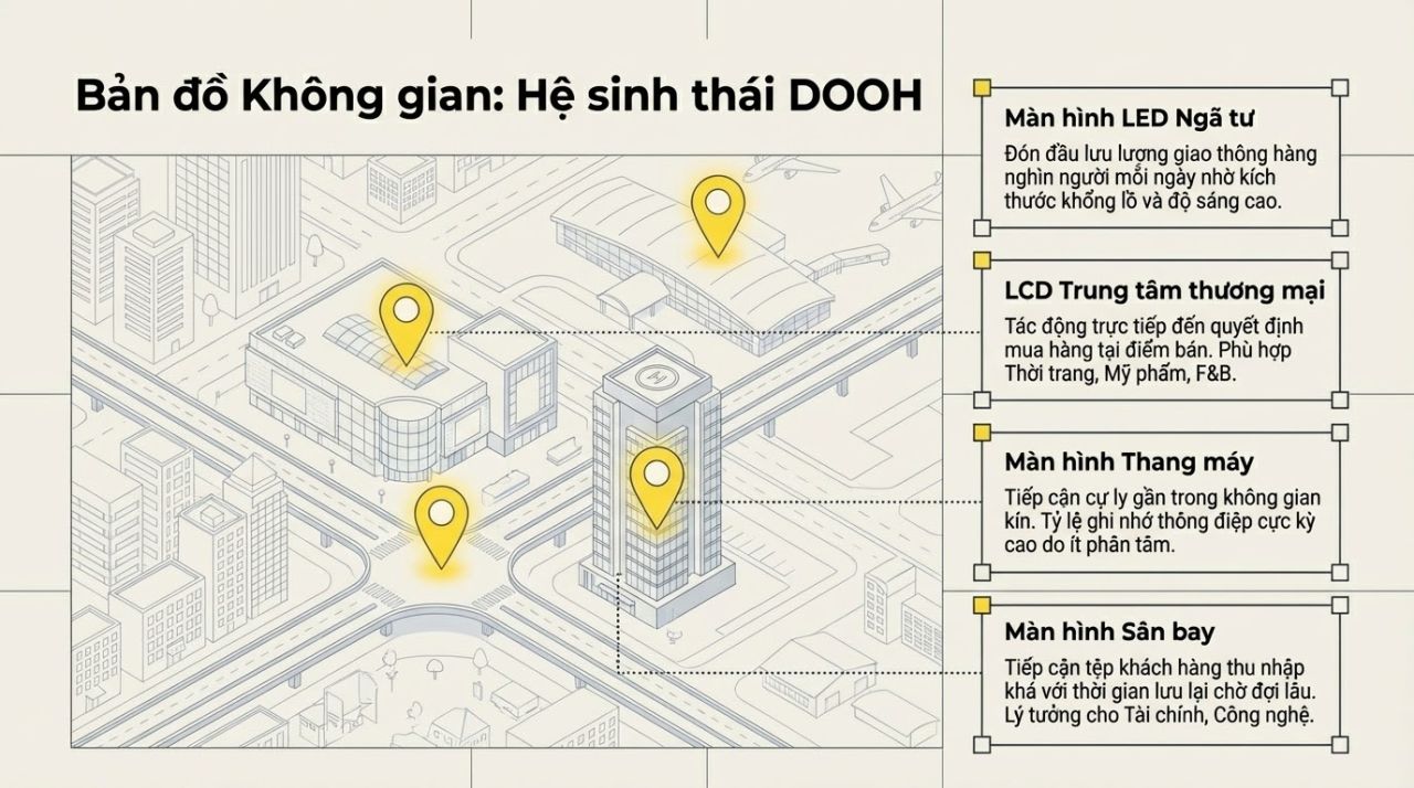 DOOH l&agrave; g&igrave;? 7 điểm kh&aacute;c biệt giữa DOOH v&agrave; quảng c&aacute;o ngo&agrave;i trời truyền thống