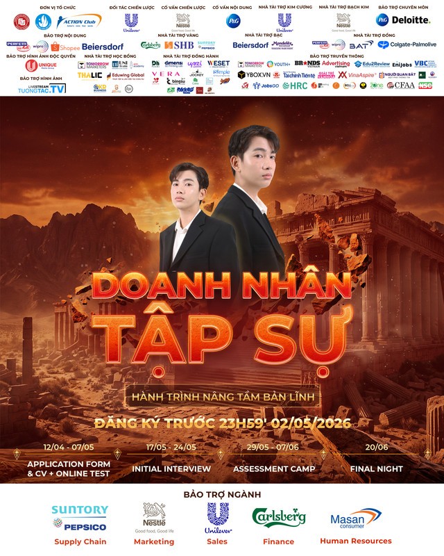 Chính thức phát động cuộc thi Doanh Nhân Tập Sự 2026: Bản lĩnh bắt đầu – Cứ bước đi!