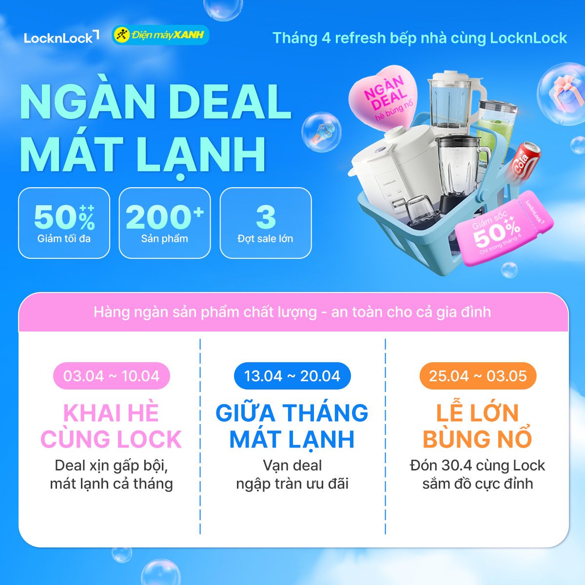 LocknLock cùng Điện Máy Xanh giới thiệu giải pháp gia dụng cho mùa nóng